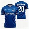 T-shirt da Calcio Geometrica Estiva di Capo Verde per Uomo e Donna, Asciugatura Rapida Traspirante