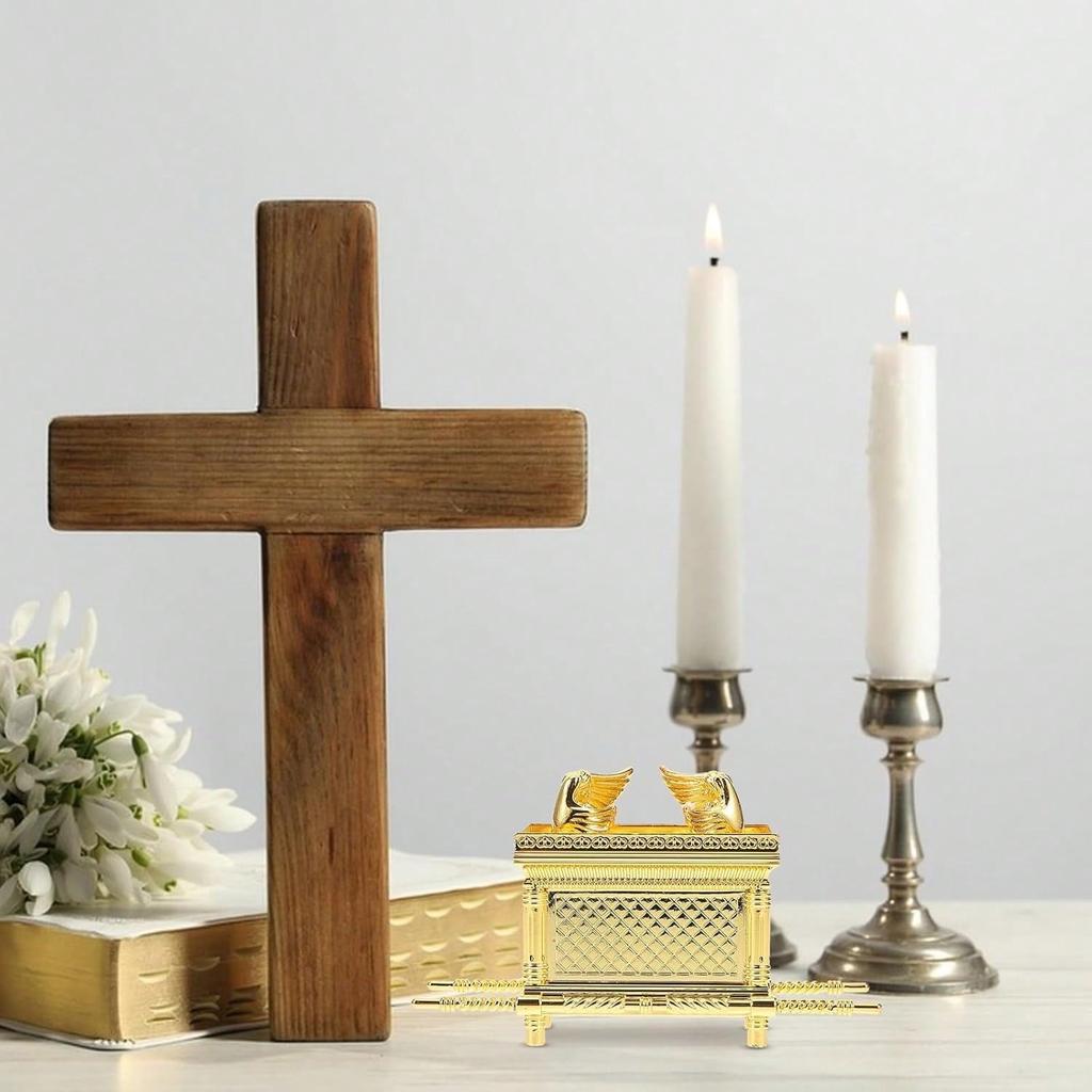 Arcul Alianței Model Istoric Replică Placat cu Aur Figurină Decorativă de Sărbătoare pentru Casă Design Egiptean Antic