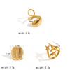 Style Geometric Stainless Steel Ring With 18k Gold Plating For Women And Men