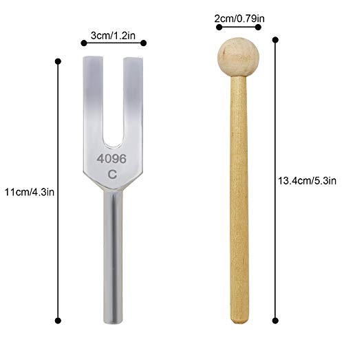 5-Piece Set, 4096Hz White Crystal Tuner, Quartz Crystal Tuning Fork, Chakra Meditation Purification Tuner Set (Japanese Instruction Manual Included),