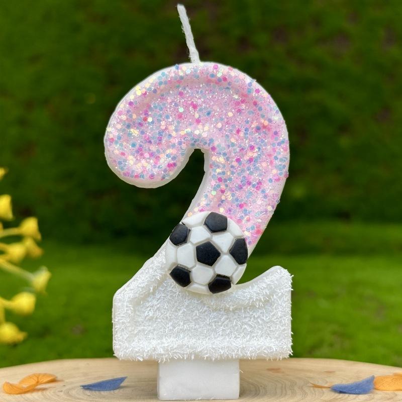 Sports Football Numbers Birthday Candles Party Decoration Handmade Birthday Candles