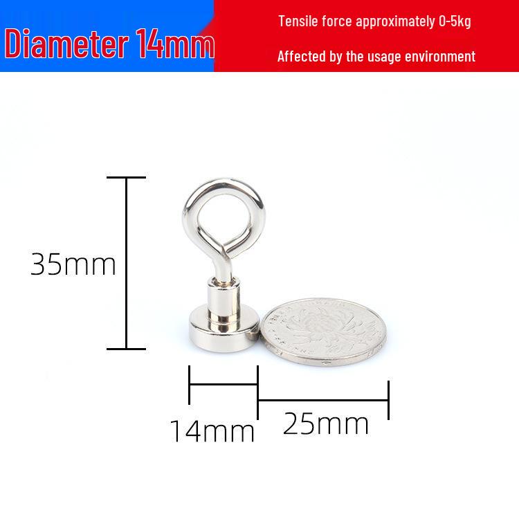 Strong No-Drill Round Magnetic Eyelet Hook with Powerful Suction
