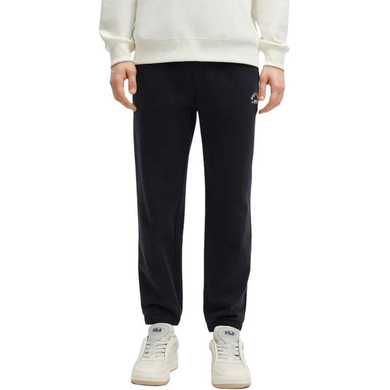 FILA Letter Mid-Waist Cuffed Knitted Sports Pants Men Bottoms Dark-Blue F11M419603F-NV