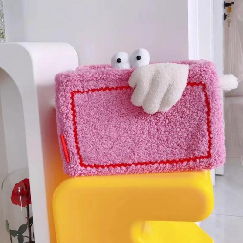 1pc Flannel Toys Storage Basket Foldable Cartoon Storage Basket Large Capacity Snacks Toys Sort Box Laundry Basket Toy Organizer