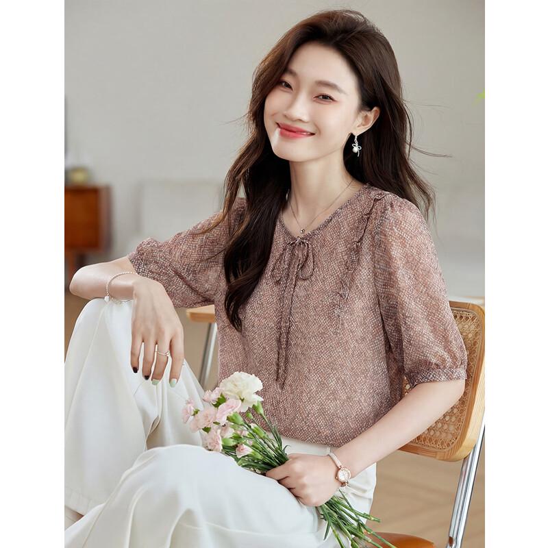 Oudifu Women s Versatile Printed T-shirt L