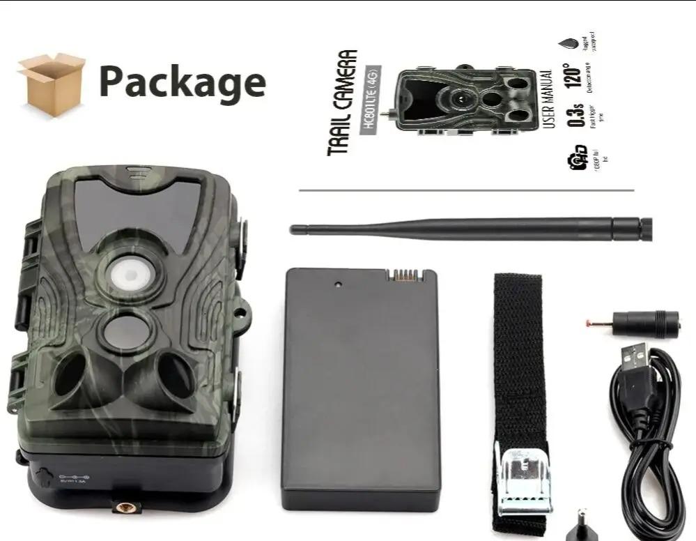 4G Hunting Camera with APP Cloud Service HC801PRO-LI 30MP 4K Night Vision Photo Trap Rechargeable 5000mAh Battery