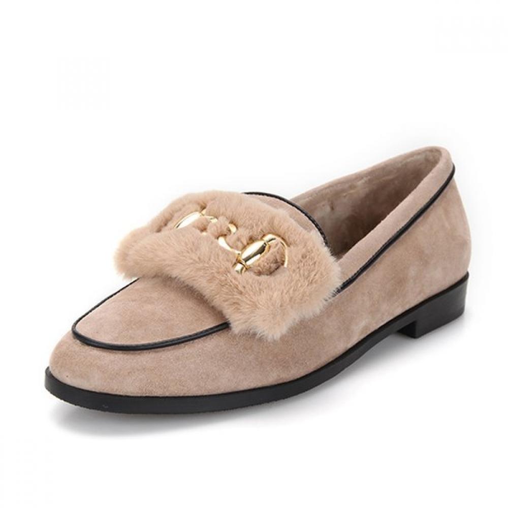 

Barbara Suede Fur Gold Decor Loafer 2cm Bbf554be 250mm
