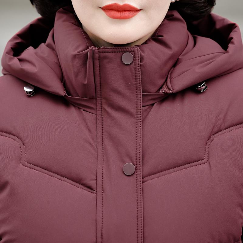 Haine de iarnă pentru femei de vârstă mijlocie cu glugă, elegante, groase, călduroase, mărimi mari, parka, jachete pentru femei