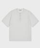 GLW [Unisex] Button Henley Neck Short Sleeve T-Shirt Ivory