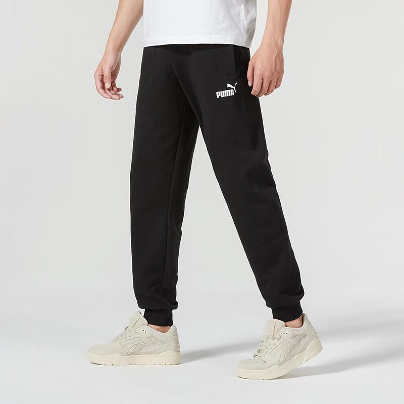 Puma Logo Print Cuffed Loose Fit Sports Pants Men pants Black 679607-01