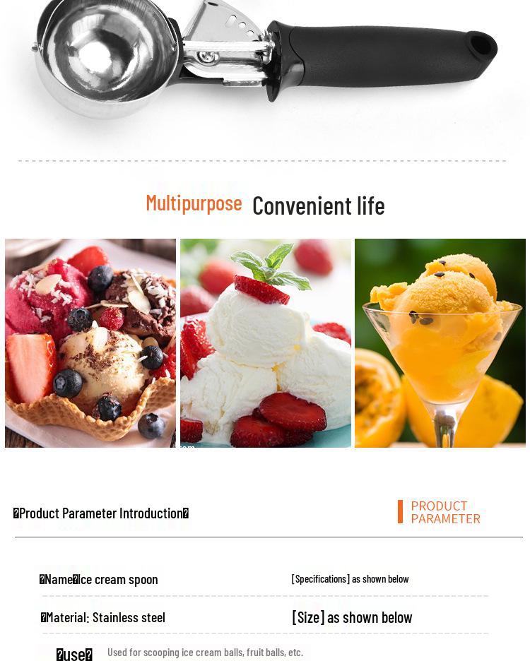 Stainless Steel Ice Cream & Fruit Scoop Spoon