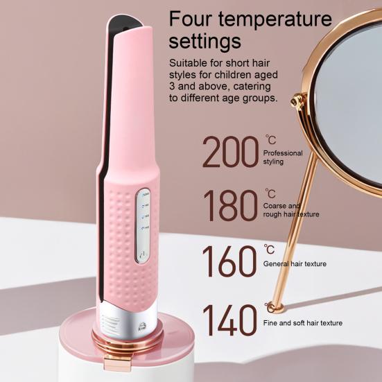 Přenosná bezdrátová žehlička na vlasy 4 nastavitelné teplotní režimy Rychlé nahřívání 2v1 Dvojúčelová kulma Plochá žehlička Elektrické stylingové nástroje na vlasy