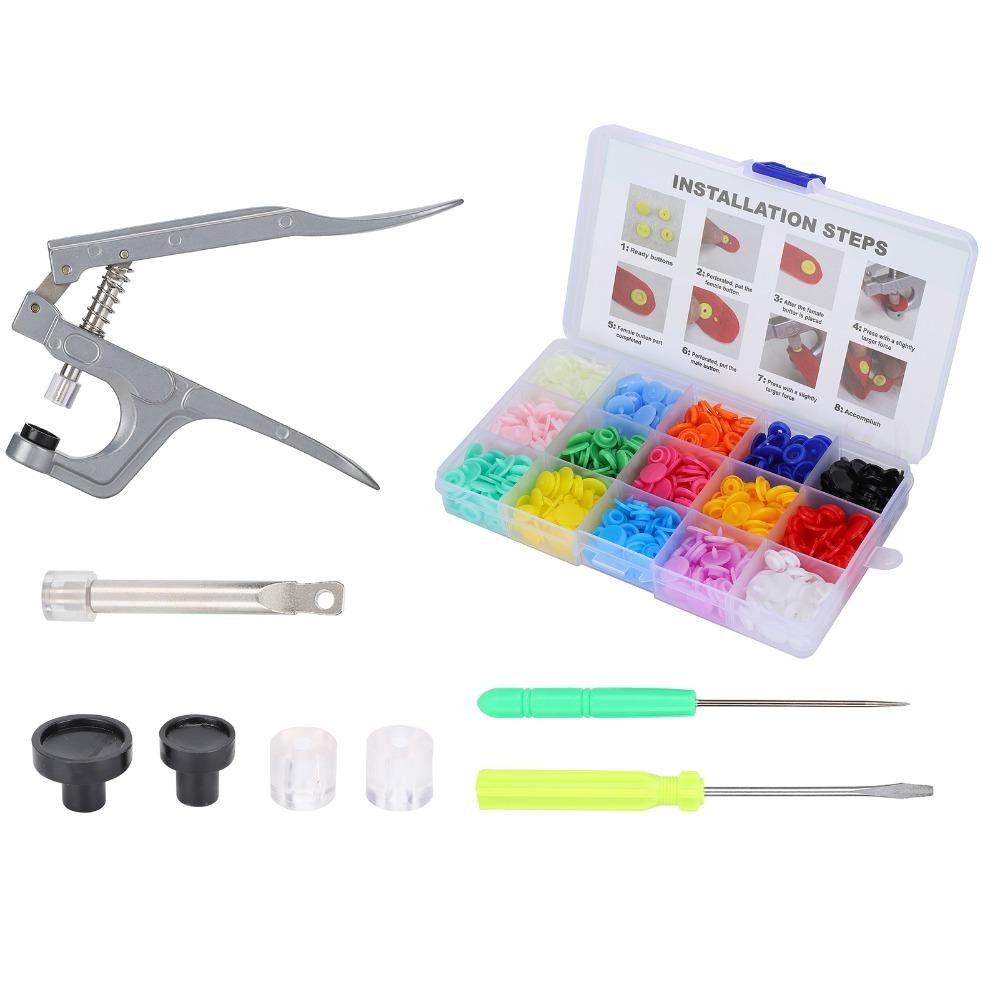 150set Mixed Color Snap Pliers Tool Resin Material Snap Buttons Kit For DIY Crafting
