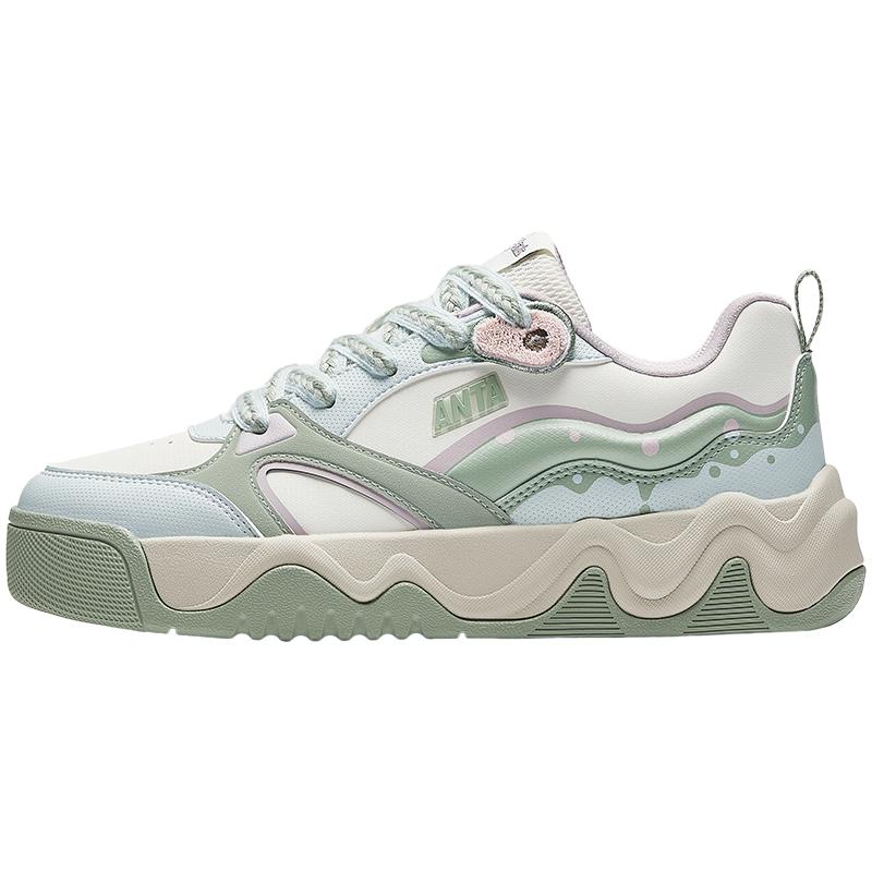 

Anta Comfortable Casual Non-Slip Wear-Resistant Low-Top Kids Skate Shoes Kids Sneakers White Green A22448001-2 38
