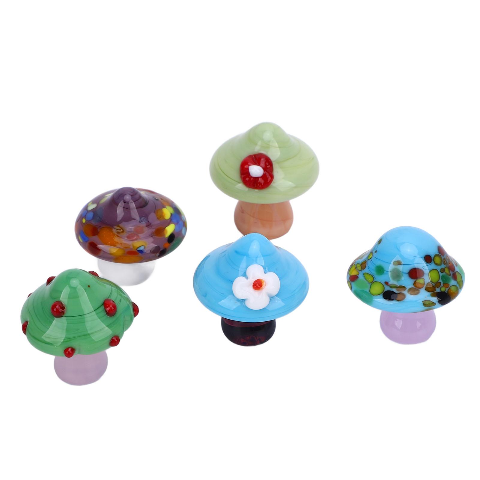5pcs Miniature Mushroom Ornament Cute Resin Mushroom Statues for Glass Containers and Garden Decorations