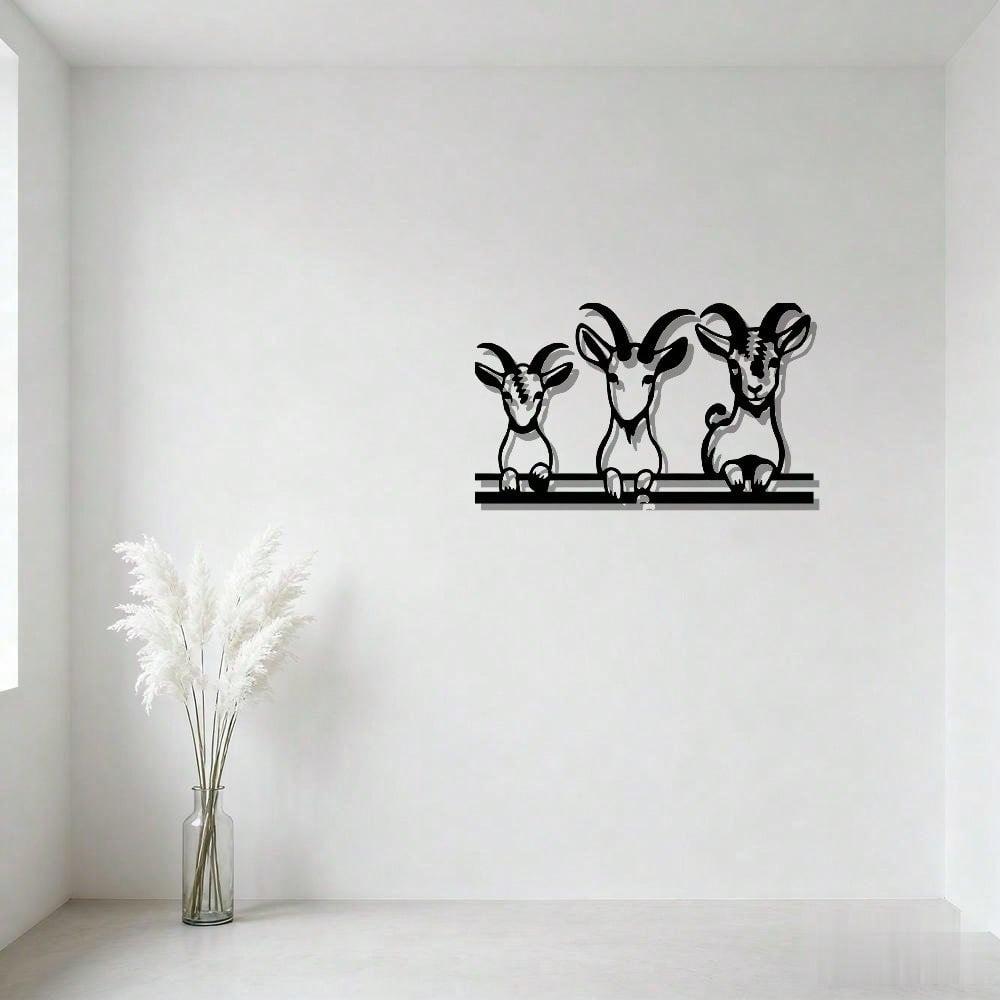 Personalized Metal Wall Art Goat Sign Christmas Halloween Gift Modern Home Decor