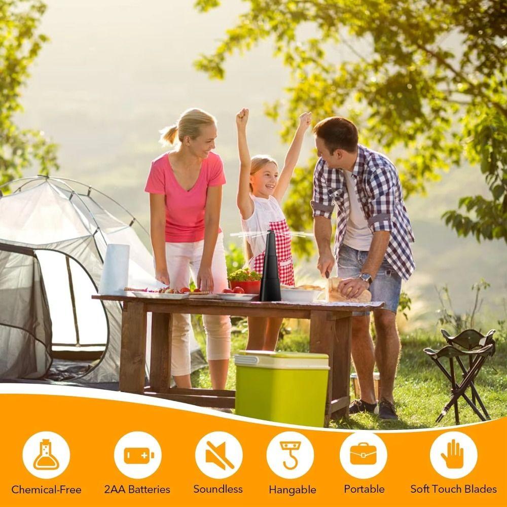 Retractable Fly Repellent Fan Electric Spinning Table Flying Fan Insect Repellent Fan  for Indoor