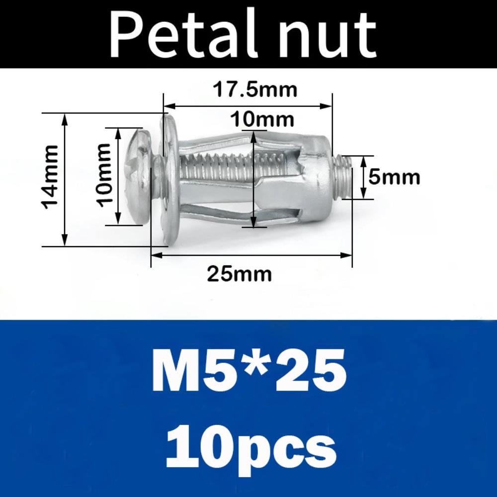 New Metal Rivet Nut Petal Shape Hex Phillips Lock Nuts M4 M5 M6 Jack Nuts