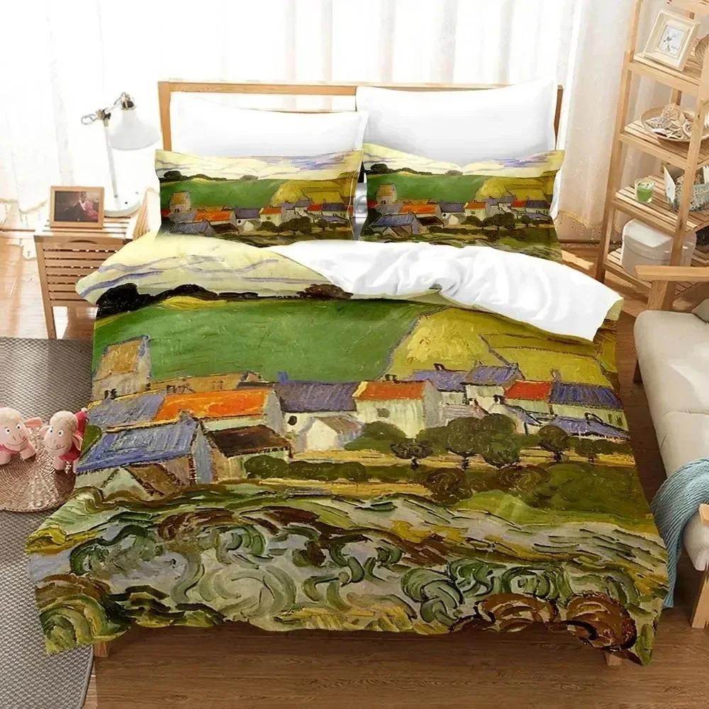 Luxury New 3D Print Van Gogh Bedding Set Duvet Cover Bed Set Quilt Cover Pillowcase King Queen Size Boys Adult Bedding Set