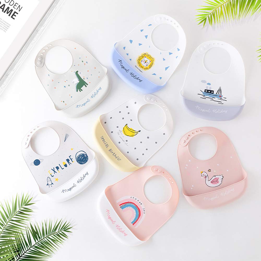 MINGYI TECH Baby Silicone Soft Bib for Feeding from Amazon Japan Adjustable Easy to Suitable for Baby and Ages 6 Months to 4 Years Bib, [Ships