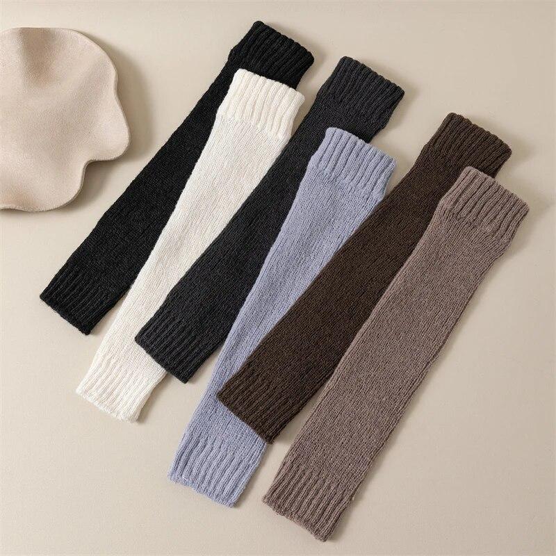 Fashion Women's Leg Warmers Autumn Winter Keep Warm Leg Long Sleeves For Women Solid Color Knee Warmer