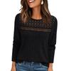 Autumn Casual Pullover with Loose Hollow Out Long Sleeved T-shirt Top