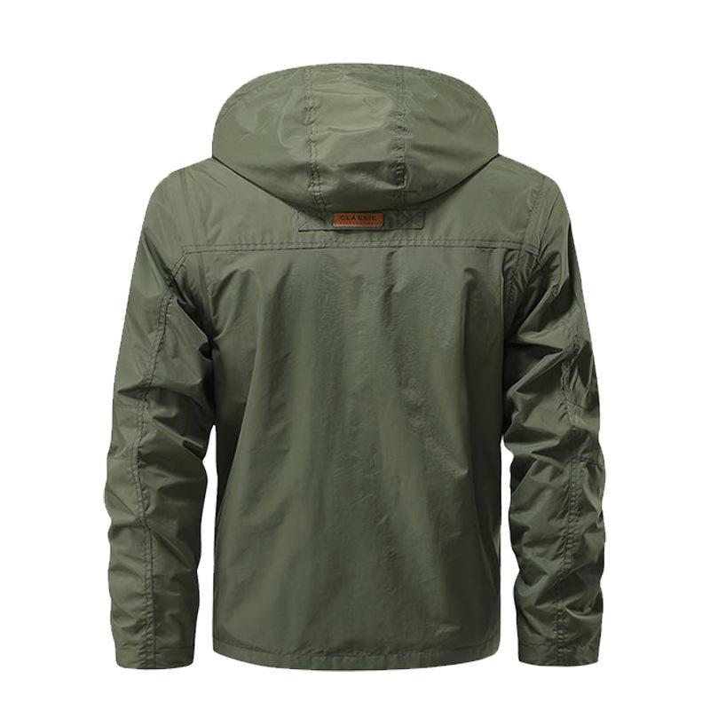 Outdoor Men's Spring and Autumn Plus Pocket Workwear Jacket with Detachable Sleeves, Men's Assault Jacket