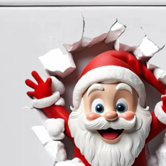 1/2/4 Stück Weihnachts-Wandaufkleber Weihnachtsmann-Design Einfach anzubringen Feiertagsaufkleber Wasserdicht Feuchtigkeitsbeständig Festliche Dekoration
