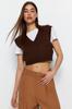 Women's Fashion Stylish Sweater Stone Crop V-Neck Knitwear Sweater