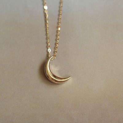 Stainless Steel 14K Gold Moon Choker Necklace for Women Minimalist Fine Jewelry Punk Accessories Drop Necklace