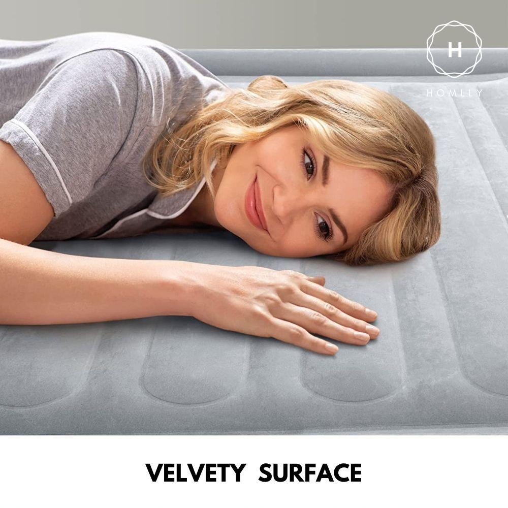 Homlly INTEX Dura-Beam Deluxe Air Inflated Mattress with Auto Built-In Electric Pump inflatable air mattress with pump