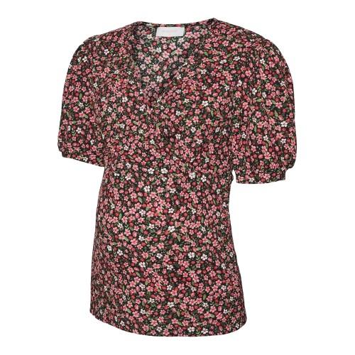 Mamalicious Womens/Ladies Floral Puff Sleeve T-Shirt