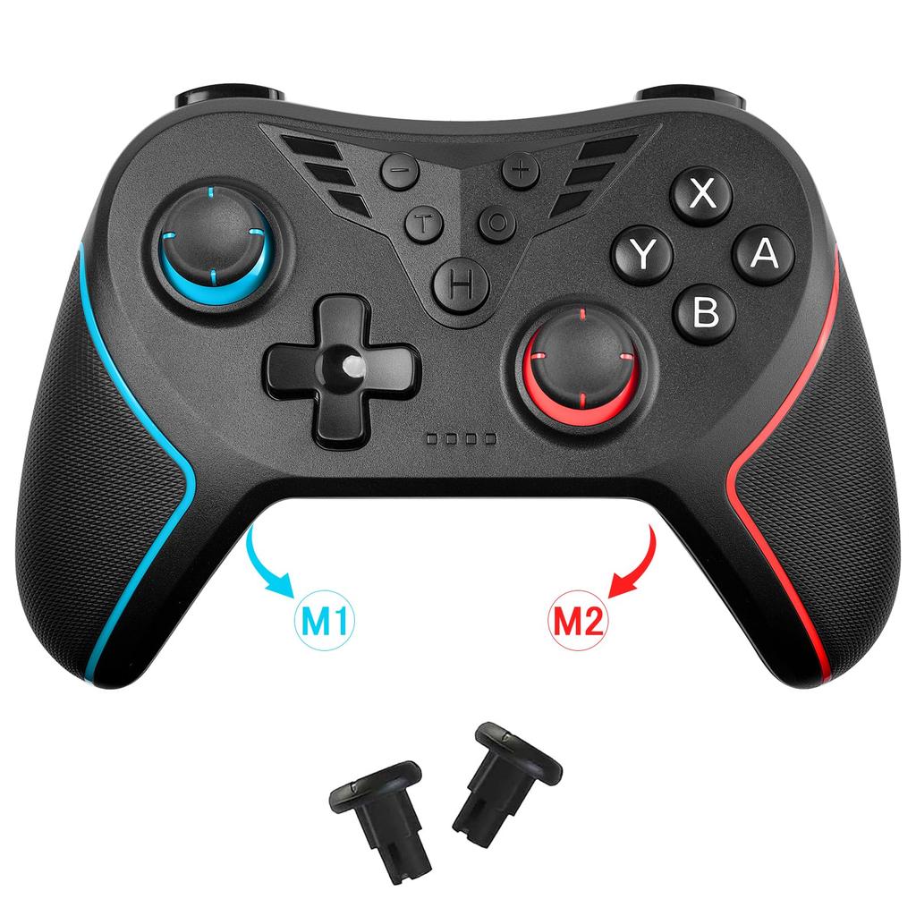 Switch PC Controller with Back Macro Turbo Gyro HD Hole Compatible with OLED and PC Controller, Buttons, Function, BT5.0 Connection, 3-Level Fire,