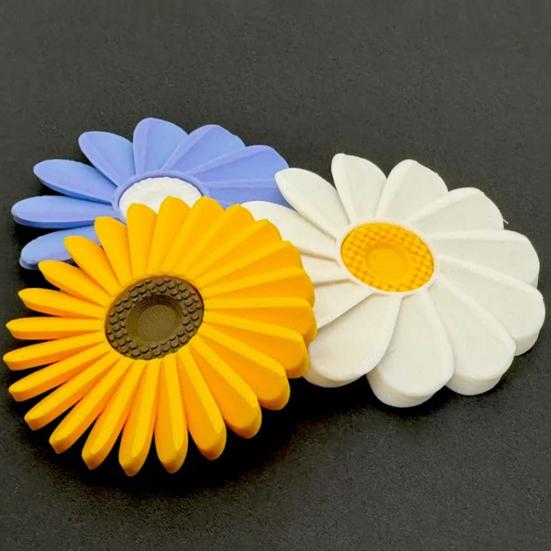 Flower Fidget Spinner 3D Printed Spring Flower Fidget Toy Stress-Relief Flower Spinner
