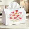 2-in-1 Heart-Shaped Tissue Box & Holder Compatible for Roll Paper, Facial Tissues & Napkins - Smooth Dispensing Dual-Purpose Storage with Decorative B