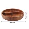 Wooden Salad Bowl Round and Oval Thickened Fruit Tray Wear-resistant Edge Divided Compartments Serving Platter Salad Storage