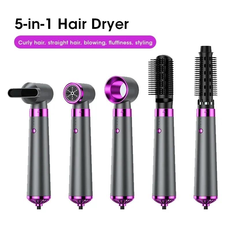 5In1 Hair Dryer Negative Ion Hair Care One Step Hairdryer Hot Cold Air Styler Comb Professional Bladeless High-Speed  Hair Dryer