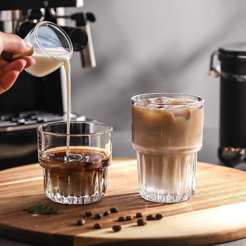 155ml/250ml/316ml Coffee Mug Heat-Resistant Glass Cups Transparent Tea Mug Water Cup for Drinking Milk Juice Tumblers Gift Glass