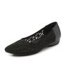 GKTINOO Spring Summer Hollow Genuine Leather Pumps Women Shoes Med Heels Square Heel Mesh Ladies Office Shoes Crystal