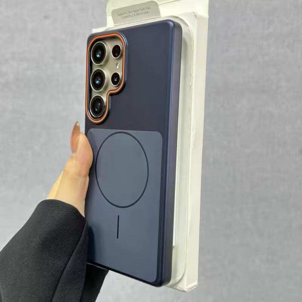 Luxuriöse Schlanke PC-Metalllackierung Galvanisierte Magnetische Hülle Für Samsung S26 S25 S24 S23 Ultra Plus FE Für Magsafe Kabelloses Ladeabdeckung