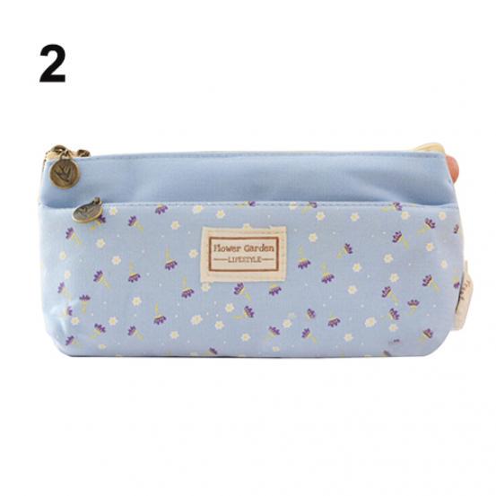 Flower Floral Pencil Pen Case Cosmetic Makeup Tool Bag Storage Pouch Purse
