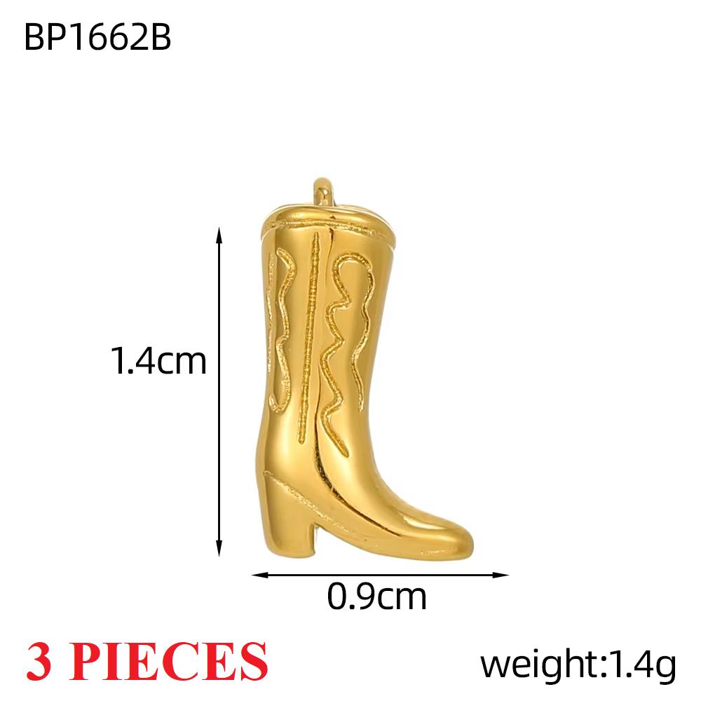 3PCS/LOT CARLIDANA Gold Plated Enamel Charms, Sun Star Boots Halloween Pendants, Stainless Steel DIY Jewelry With Clasp