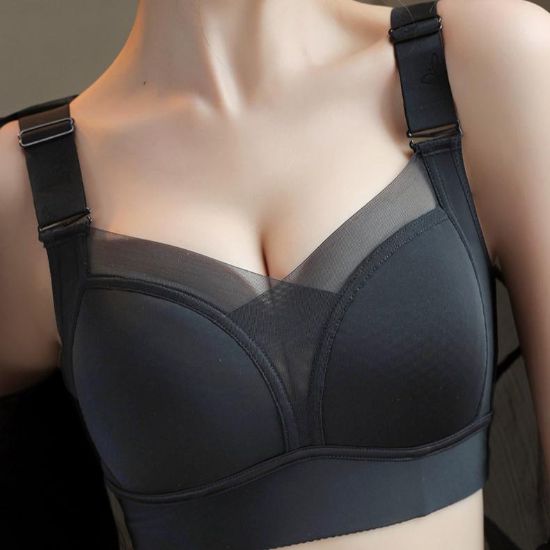 Seamless Bra for Women Gathering A Sense of Femininity In Summer Thin Bra Without Steel Ring Double Breasted Bra
