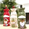 1pcs Fashion Christmas Wine Bottle Cover Cartoon Snowman Champagne Bottle Bag Cute Home Festive Table Decoration Supplies