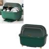 Dish Drying Box Multifunctional Space Saving Dish Drainer with Lid Cover for Kitchen Accessories Green M