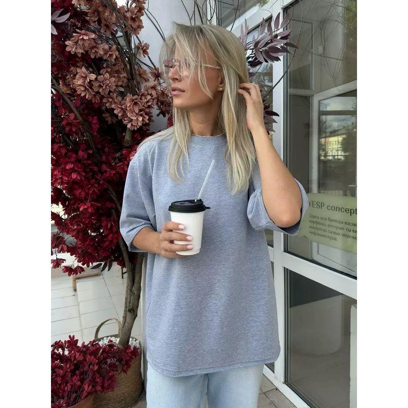 New Solid Color T-shirt Top European and American New Fashion Casual Loose Short sleeve Cotton T-shirt Top