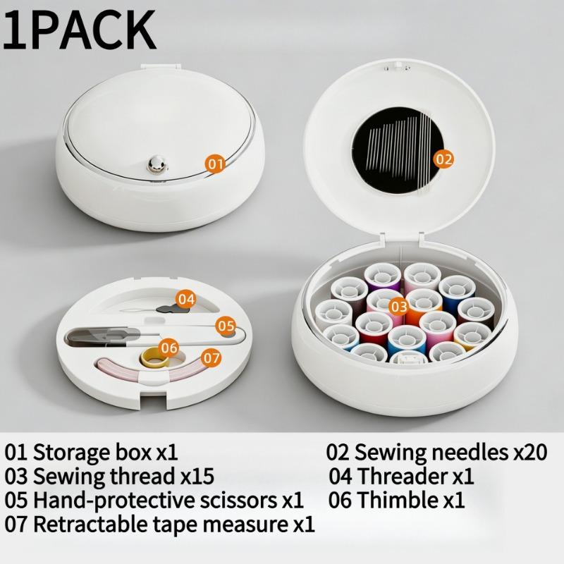 1PACK Magnetic sewing box Portable household needle and thread tool box Dormitory hand sewing sewing sewing kit set Disposable needle and thread белый