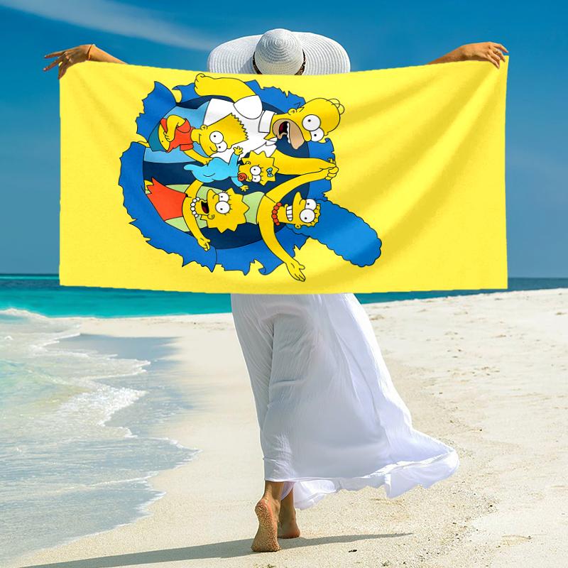 1Pc Simpsons Family Portrait Beach Towel Microfiber Beach Towel Thin Absorbent For Beach Swimming Yoga Bath Sports 0917272