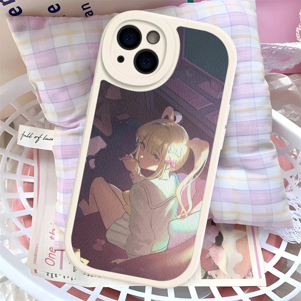 

anime Needy Streamer Overload Phone Case For iPhone 16 15 14 13 12 11 Pro Max Plus 16E Soft Leather Cover iPhone 14