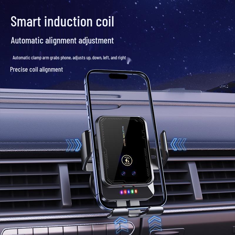 Universal Car Wireless Charger & Phone Holder with Automatic Clamping for Air Vent